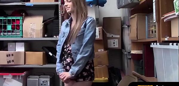  Cute blonde german teen rough fucked by a mall cop